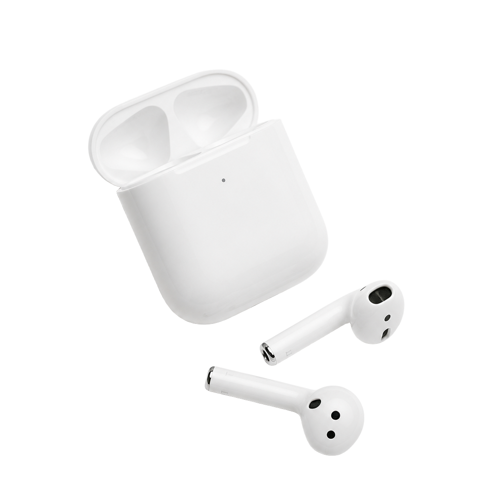 Wireless earbuds beside the phone